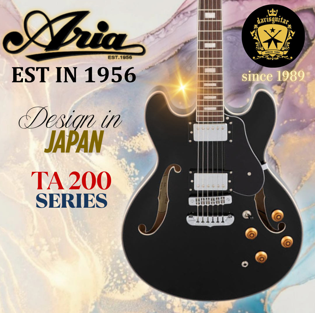 Aria Pro II Jazz Hollow Body Electric Guitar TA-200 BK Black