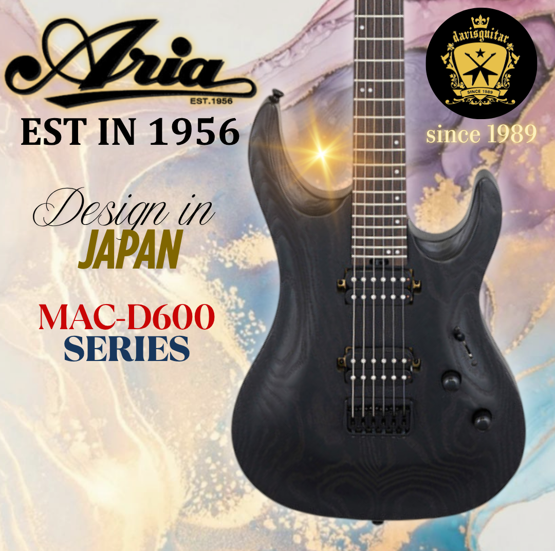 Aria Pro II Electric Guitar MAC-D600 STBK Stained Black