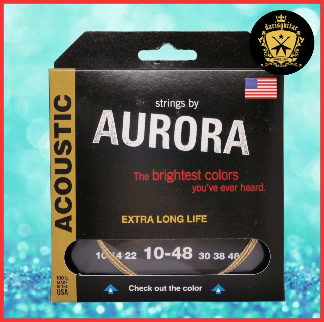 Aurora Gold Colour Coating 10-48 Acoustic Guitar Strings