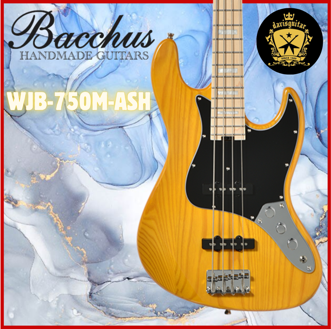 Bacchus WJB-750M Ash Amber Natural 4 string Bass Guitar