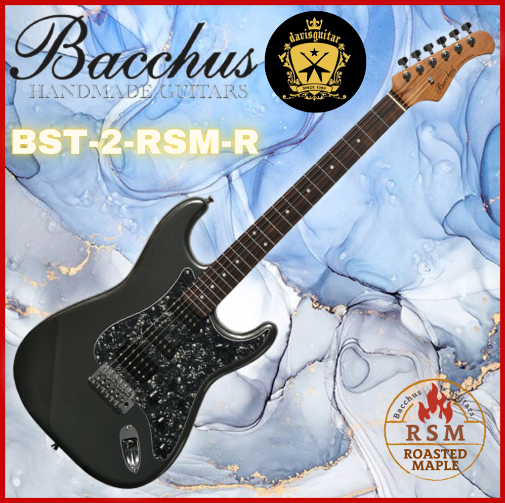 Bacchus BST-2-RSM-R-BPPM Gun Metal Metallic Electric Guitar Roasted Maple Neck Rosewood Fingerboard