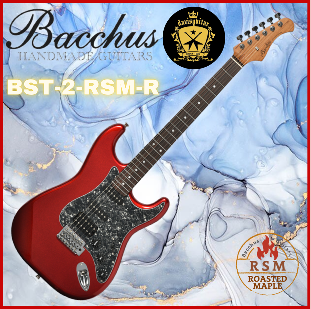 Bacchus BST-2-RSM-R-BPPG-CAR Candy Apple Red Electric Guitar Roasted Maple Neck with FREE bag