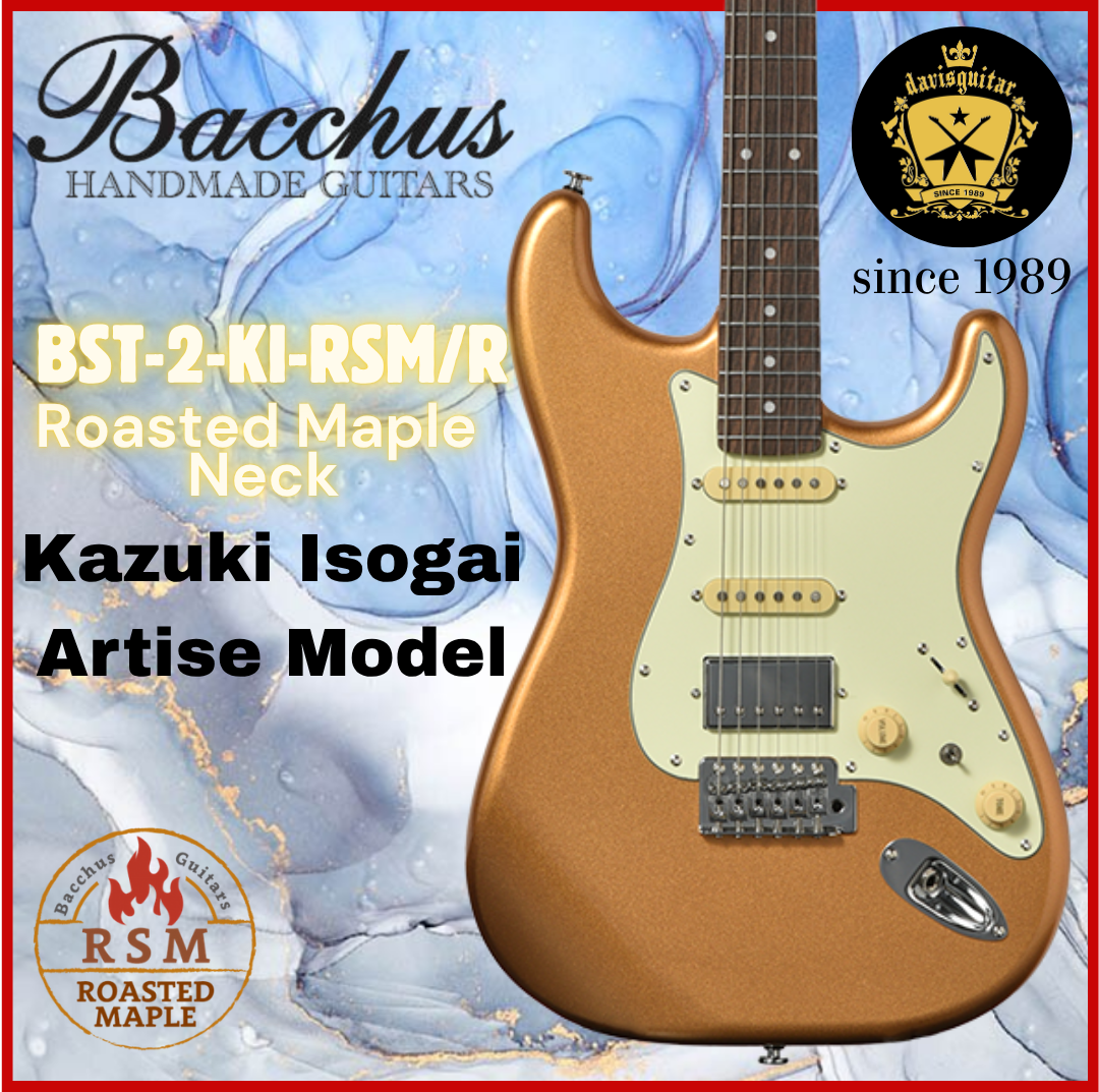 Bacchus BST-2-KI-RSM-R-Gold Electric Guitar Roasted Maple Neck