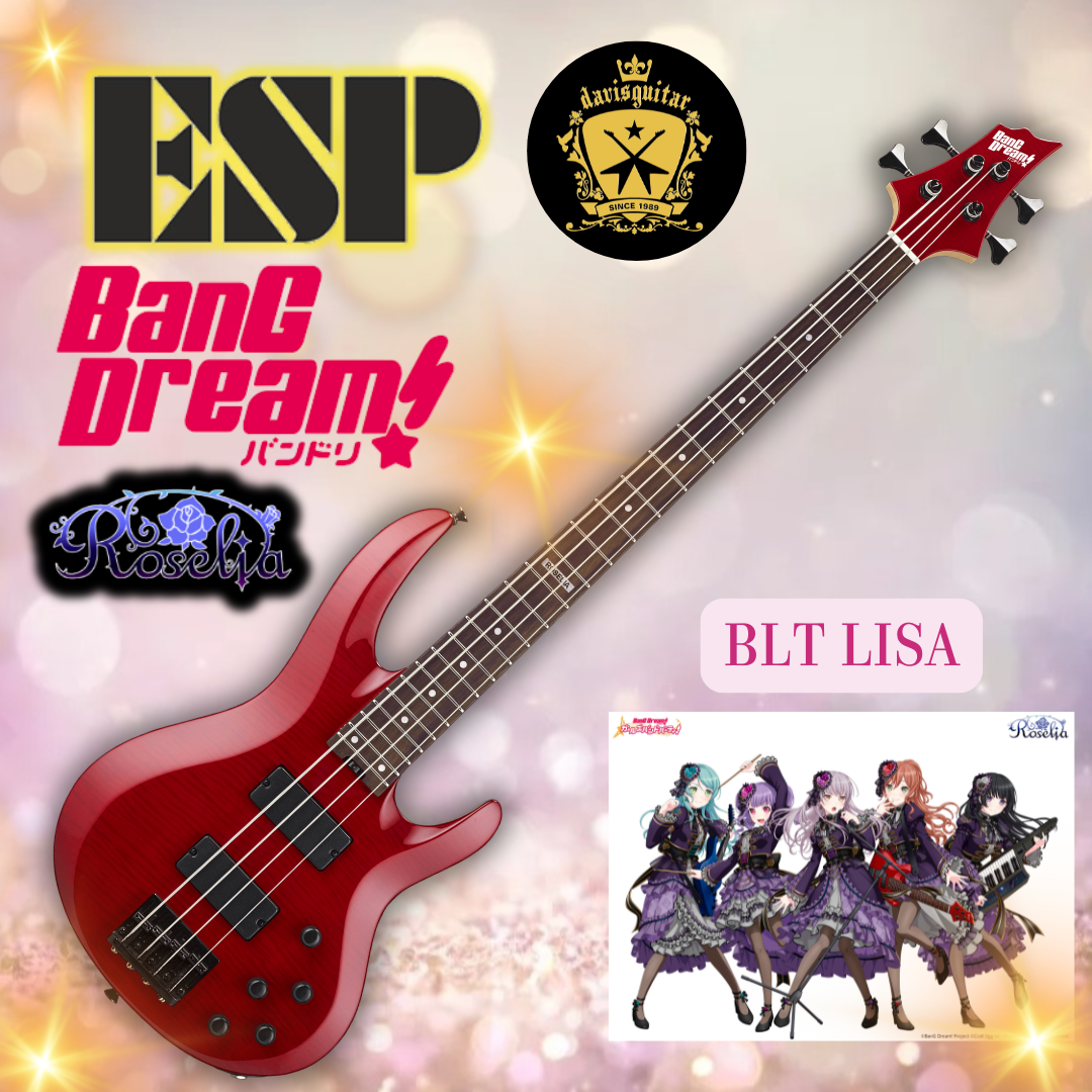 ESP BanG Dream! Roselia BTL LISA Electric Bass 4 String Guitar with Gig bag