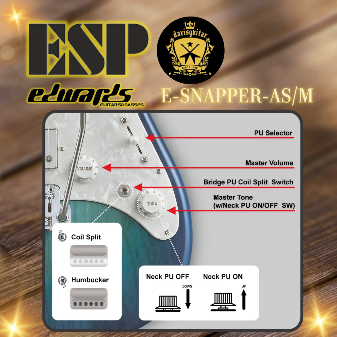 ESP Edwards E-SNAPPER-AL-R Off White Electric Guitar Made In Japan - Preorder