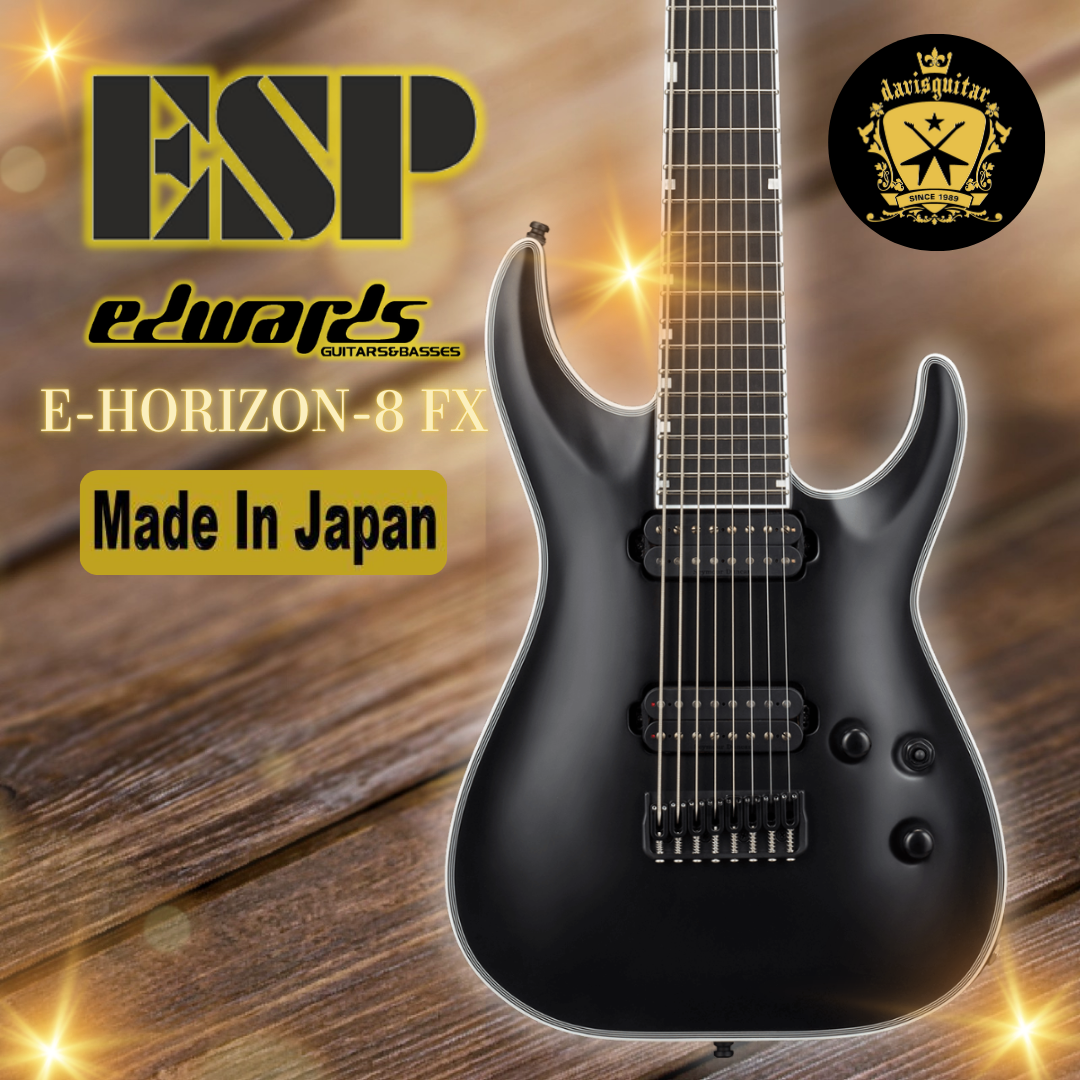 ESP Edwards E-HORIZON 8 FX Alternative Black Electric Guitar Made