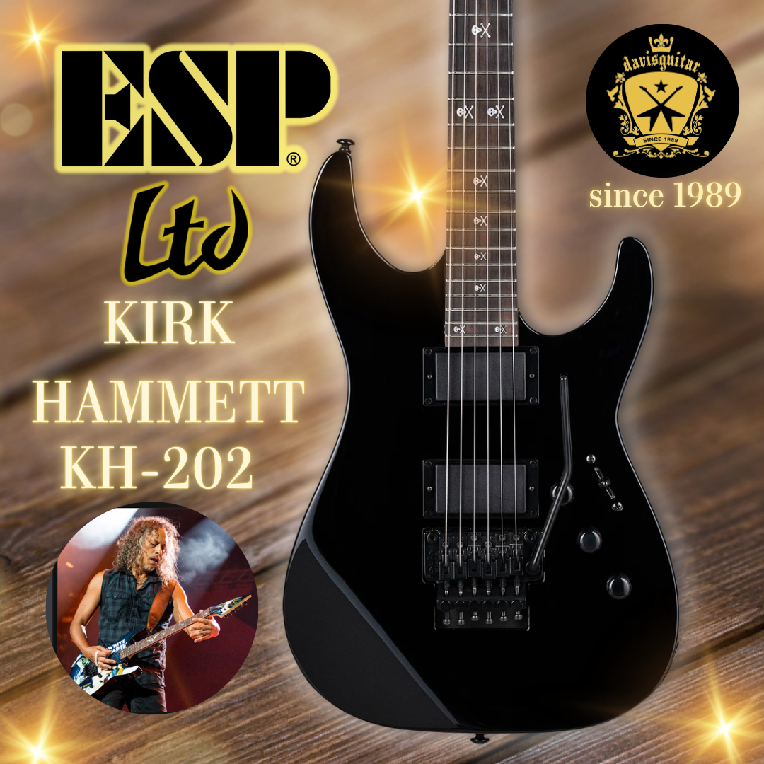 ESP LTD Kirk Hammett KH-202 Gloss Black Floyd Rose Metallica Electric Guitar