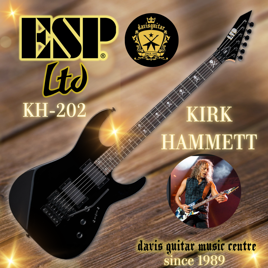 ESP LTD Kirk Hammett KH-202 Gloss Black Floyd Rose Metallica Electric Guitar