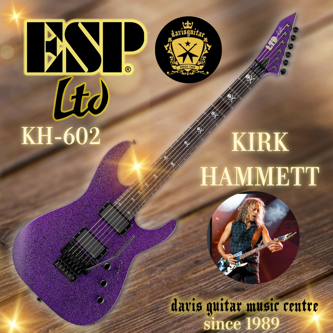 ESP LTD Kirk Hammett KH-602 Purple Sparkle EMG Floyd Rose Electric Guitar