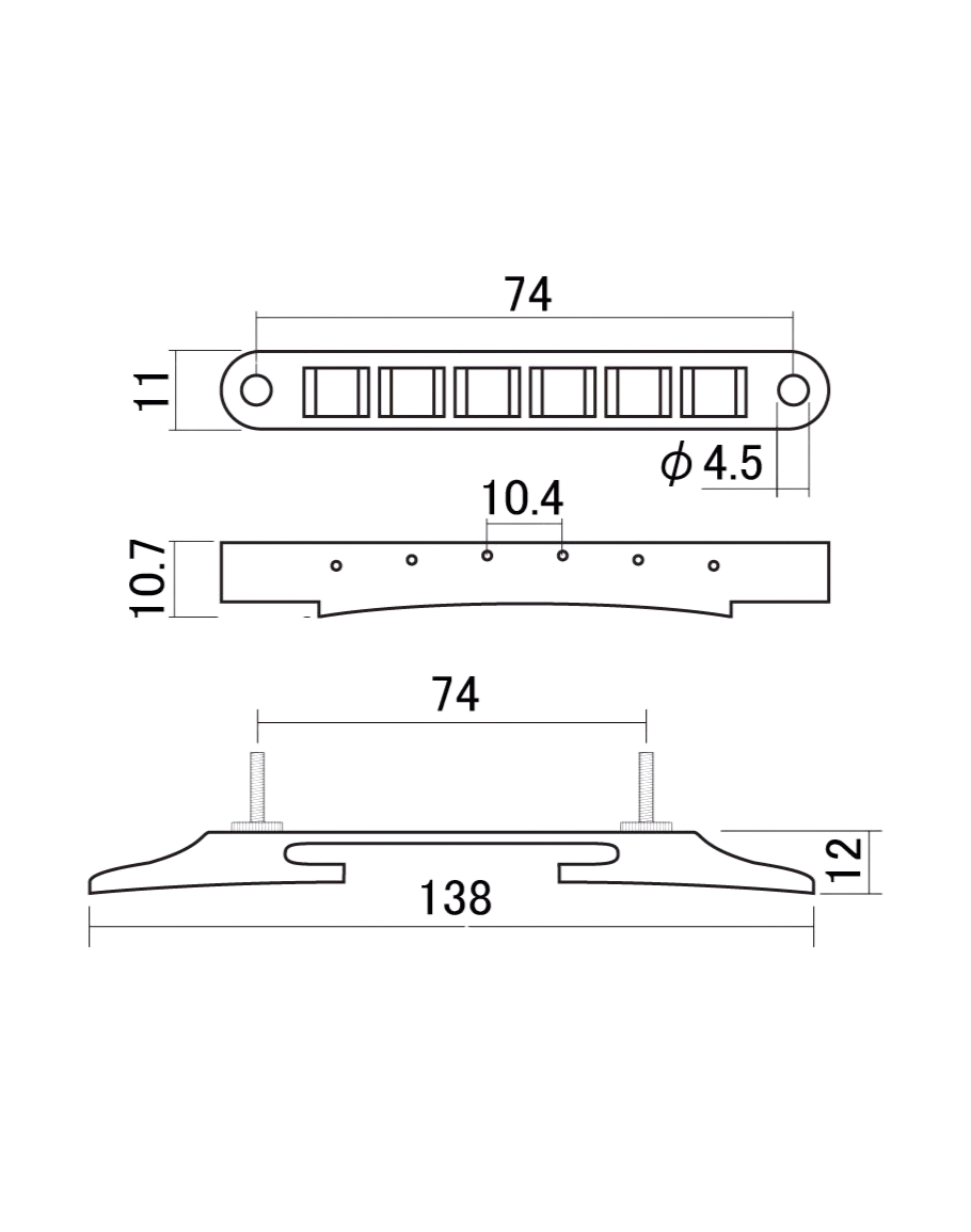 Hosco Archtop Guitar Bridge - F-2821E