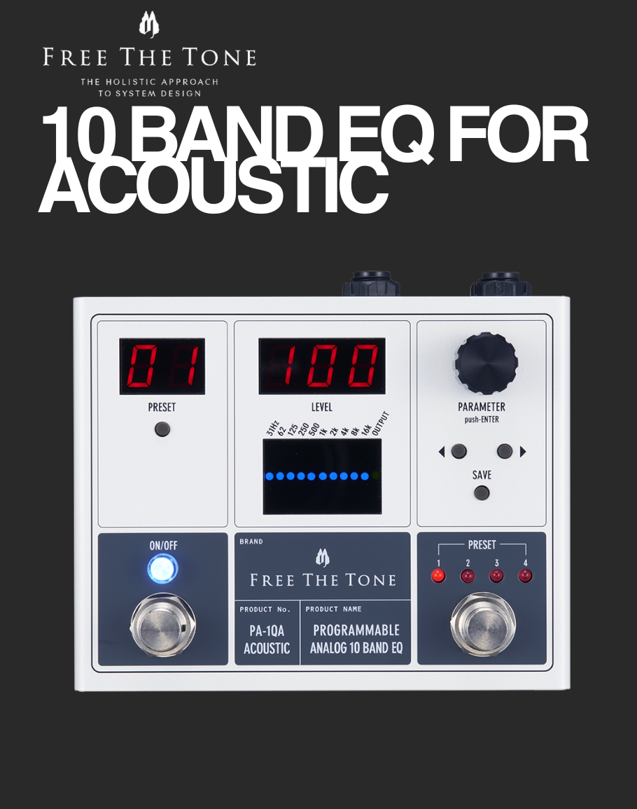Free The Tone Programmable Analog 10 Band EQ For Acoustic