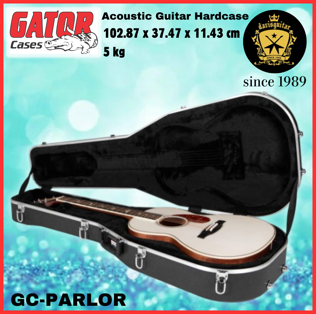 Gator Acoustic Guitar Hard case GC-PARLOR Impact-Resistant ABS Plastic for an Ultra-Durable Exterior