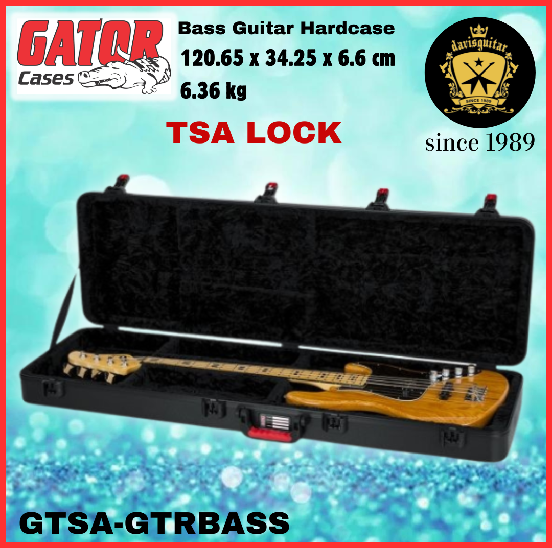 Gator Bass Guitar Molded Flight Hard case GTSA-GTRBASS TSA Lock