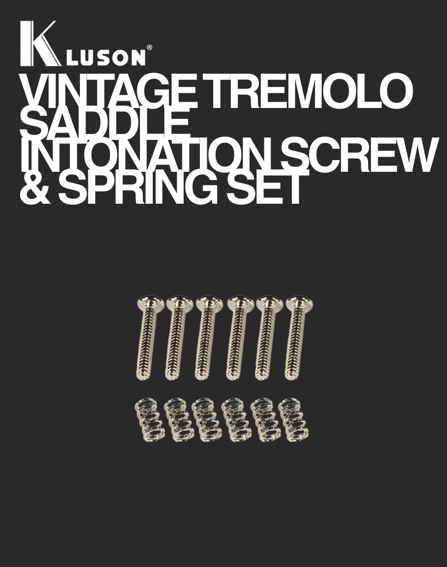 Kluson Vintage Tremolo Saddle Intonation Screw & Spring Set Nickel