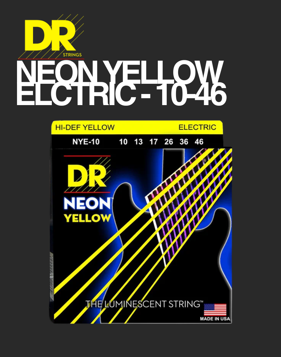 DR Electric Neon Yellow 10-46 – Davis Guitar - Main Image