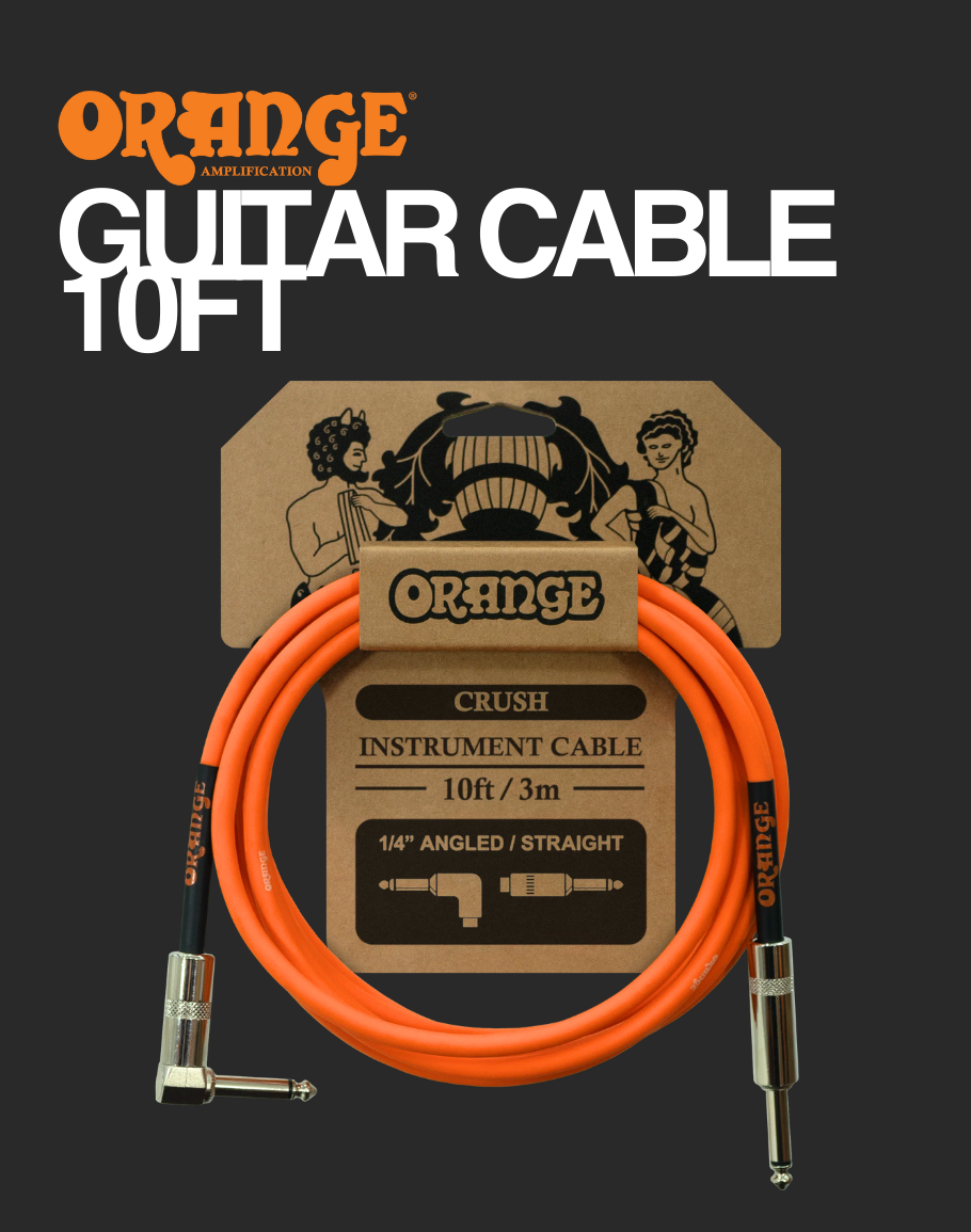 Orange Instrument Cable Straight/Angled 10FT