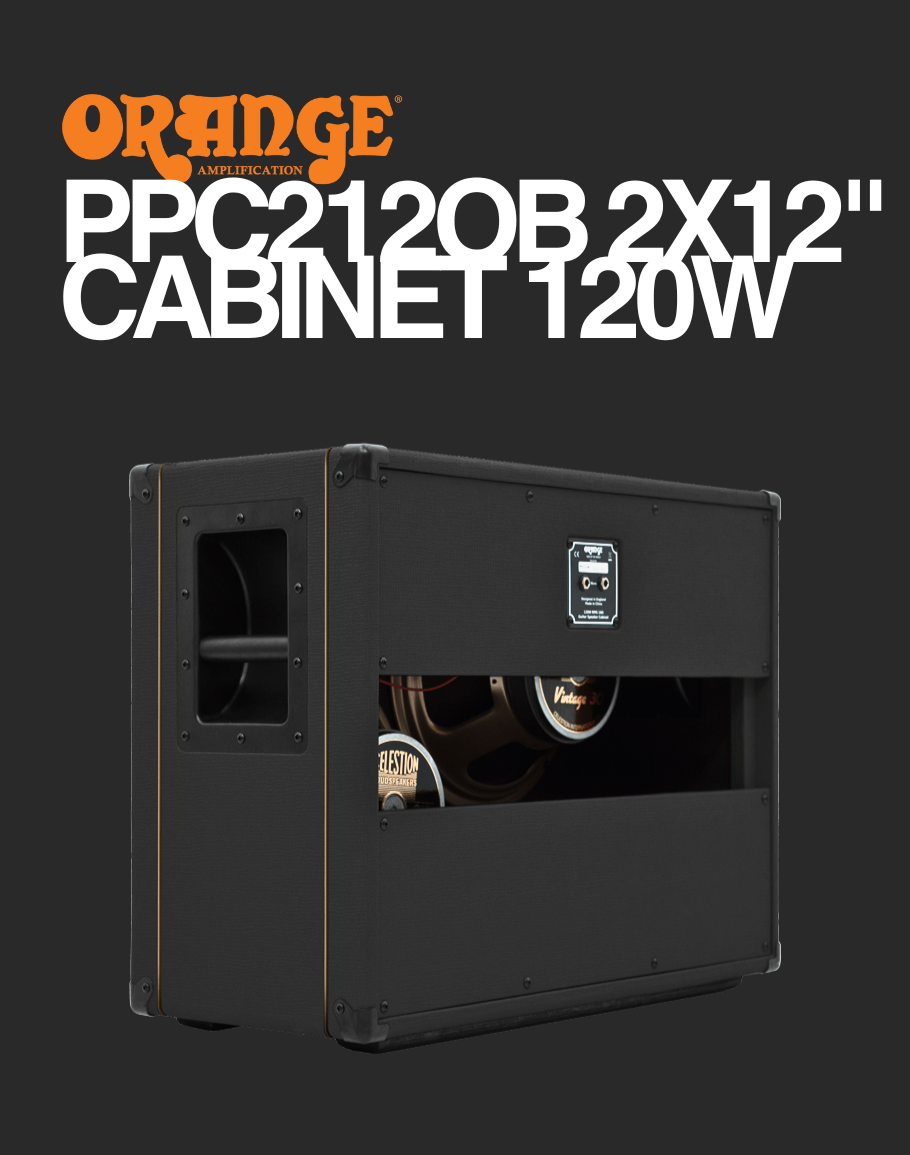 Orange PPC212OB 2x12" Open Back Cabinet - Black