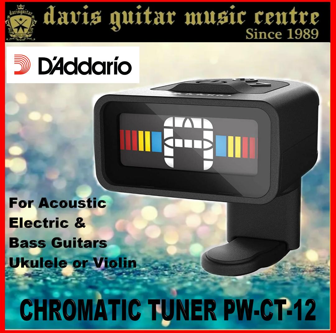 D'Addario CT-12 Micro Guitar Tuner Chromatic Headstock Tuner