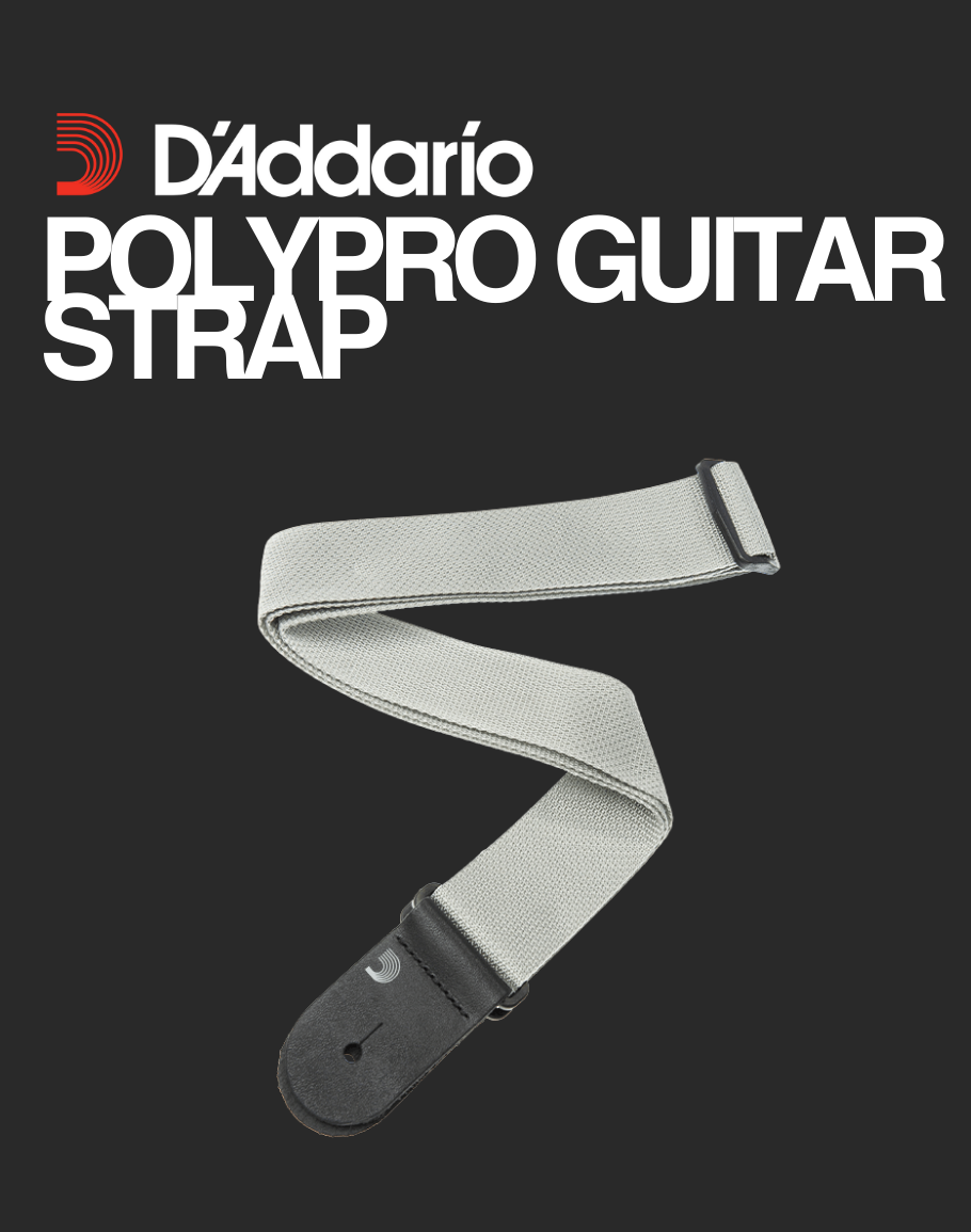 D'Addario Polypro Guitar Strap - Silver
