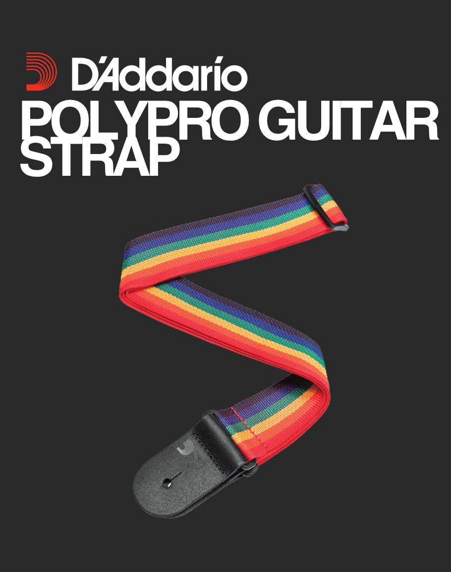 D'Addario Polypro Guitar Strap - Rainbow