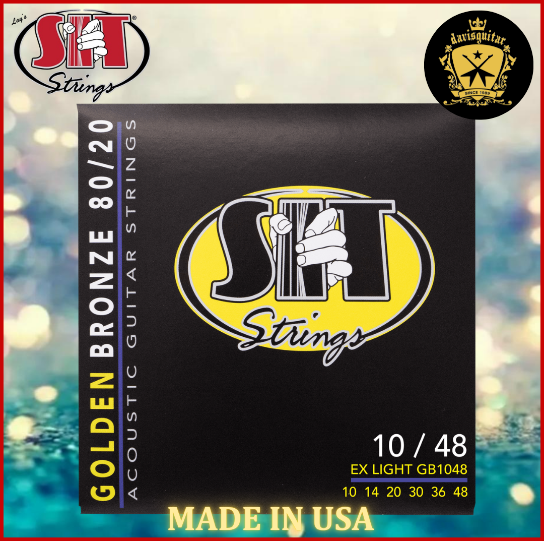 SIT GB1048 Acoustic Guitar Strings 10-48 Golden Bronze 80/20 Extra Light