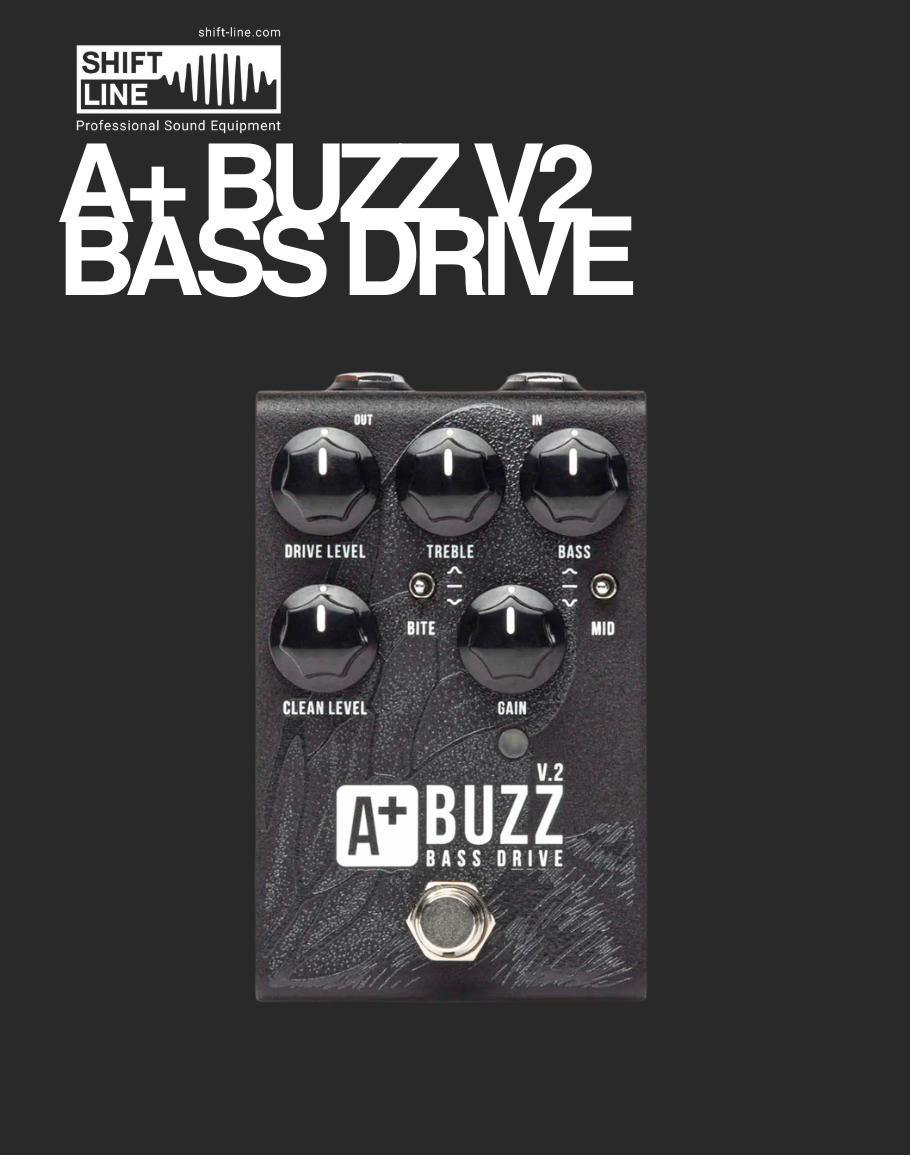 Shift Line A+ Buzz V.2 Bass Overdrive – Davis Guitar