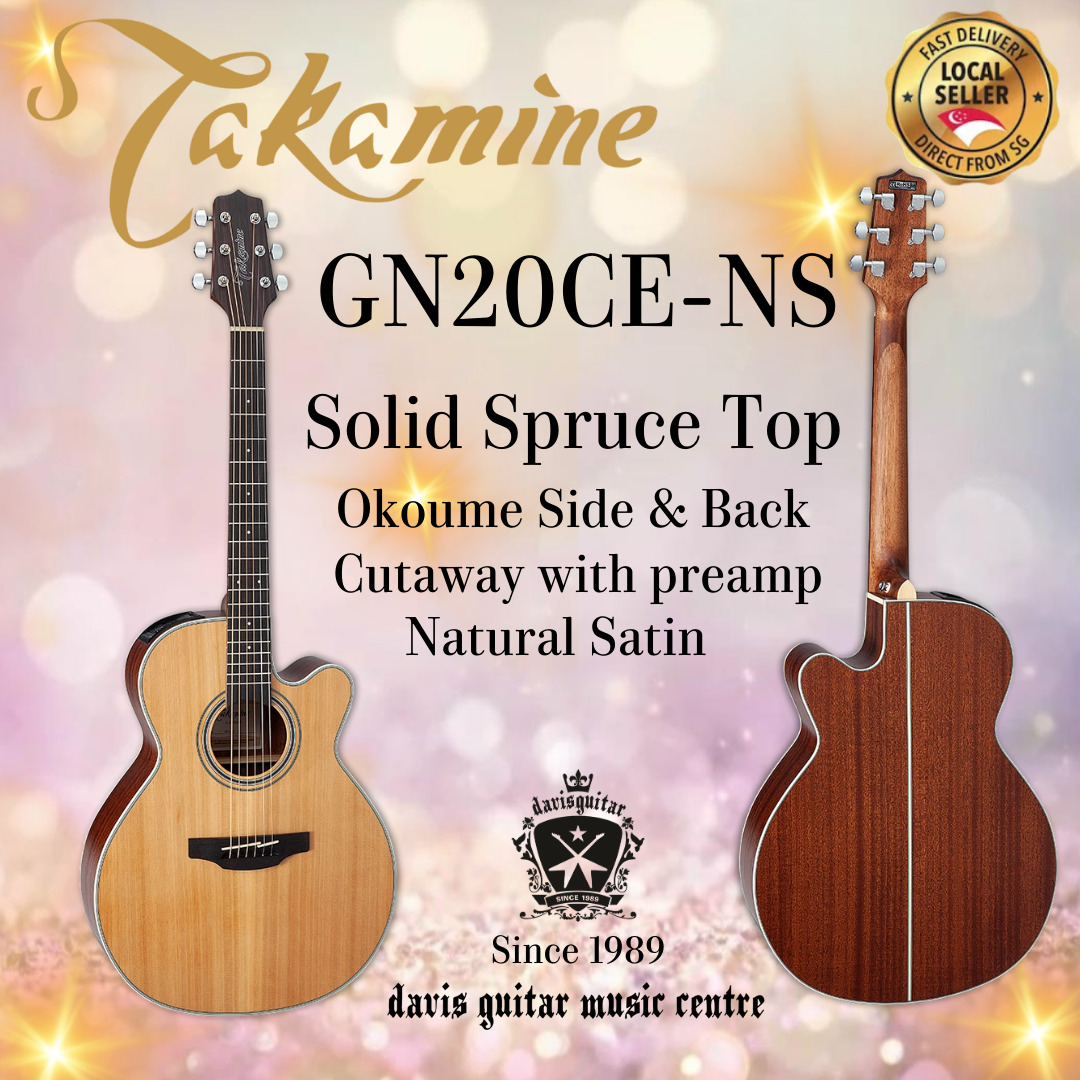 Takamine GN20CE-NS Solid Cedar Top Nex Body Cutaway Electric Acoustic Guitar