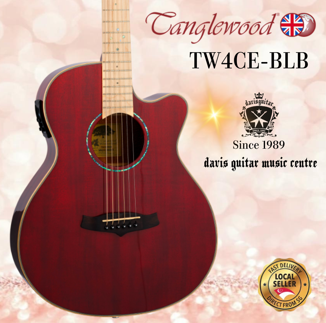 Tanglewood Electric Acoustic Guitar TW4CE-BLB Barossa Red Gloss Folk