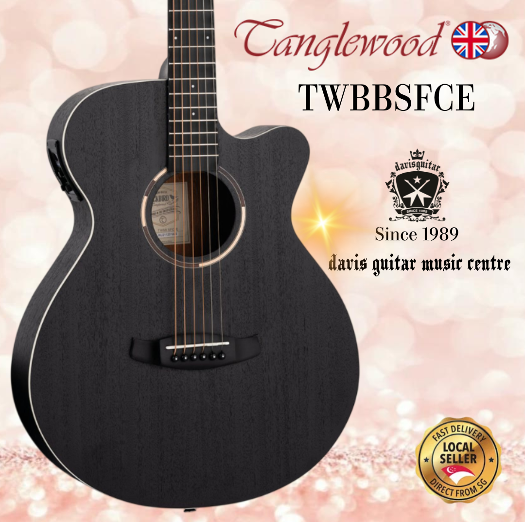 Tanglewood Electric Acoustic Electric Guitar TWBBSFCE Satin Black