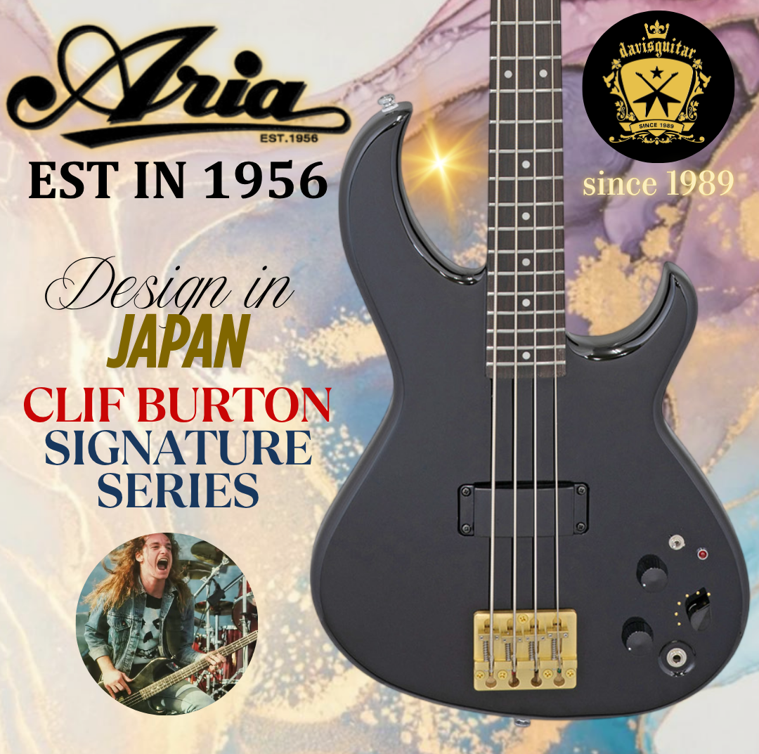 Aria 4 String Bass Guitar SB-CLB – Cliff Burton Signature Limited Edition