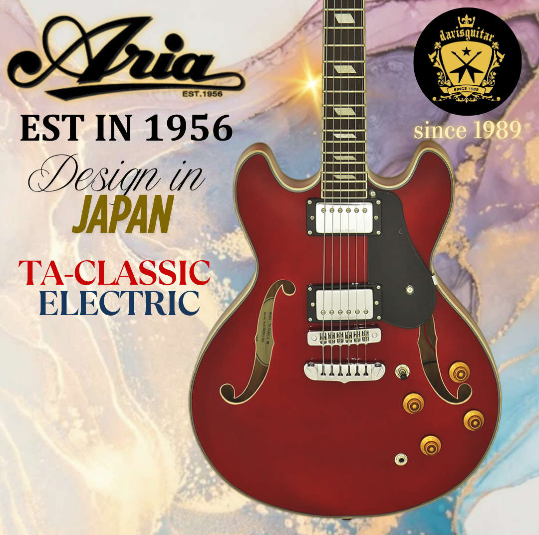 Aria TA Classic Hollow body Jazz Electric Guitar Wine Red