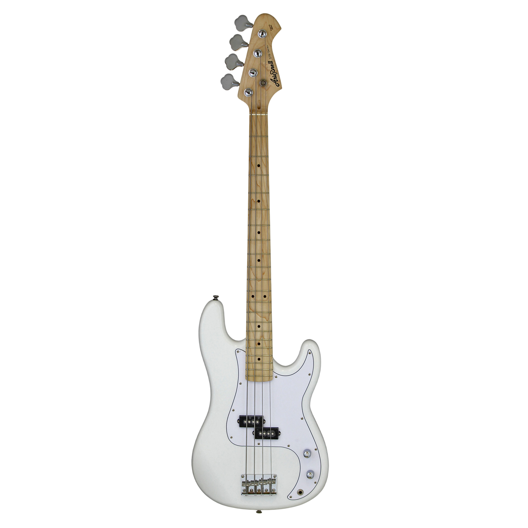 Aria 4 String Electric Bass Guitar STB-PB-M-WH Precision Pickup Maple Neck White