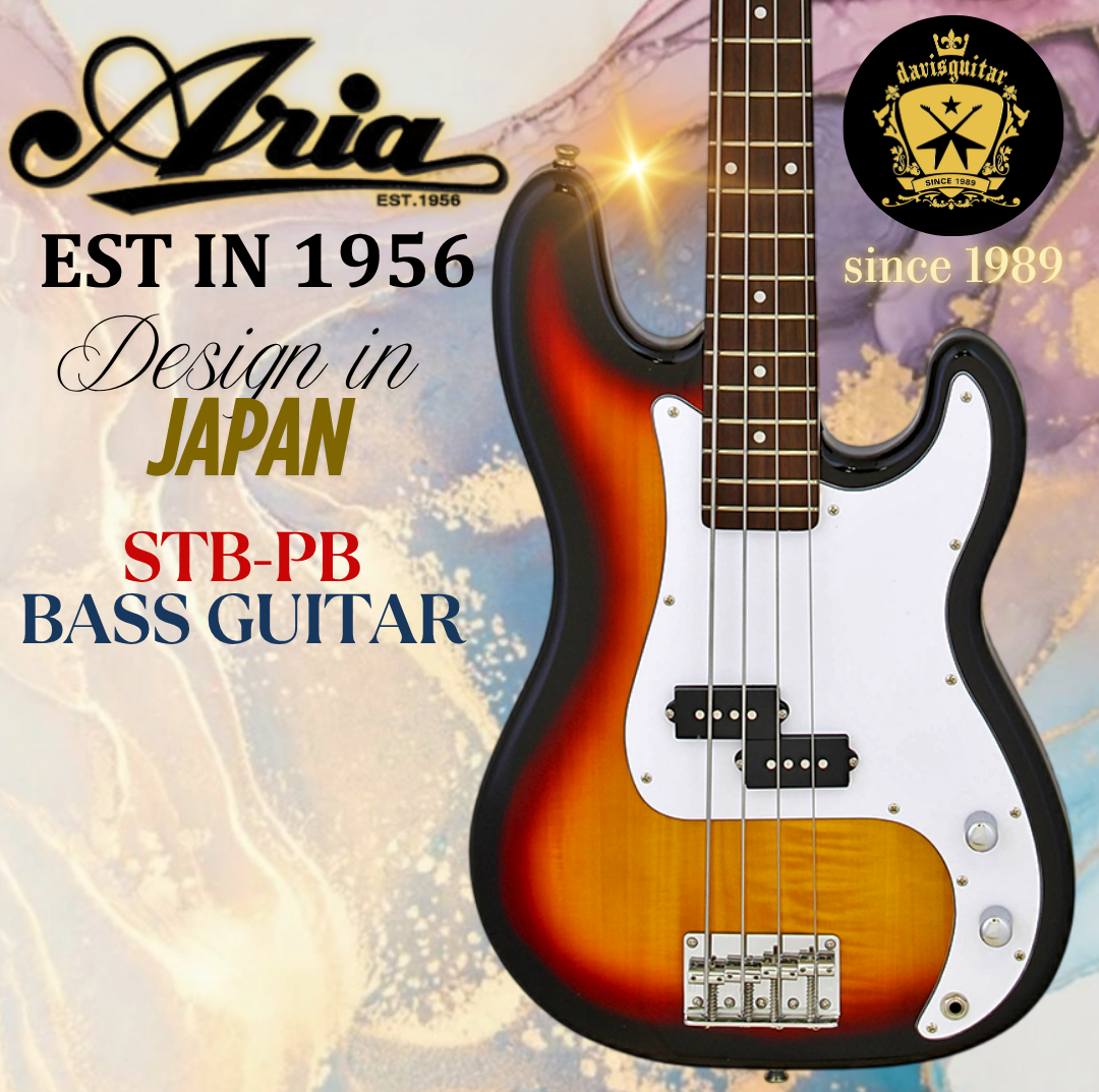 Aria 4 String Electric Bass Guitar STB-PB-SB Precision Pickup Sunburst