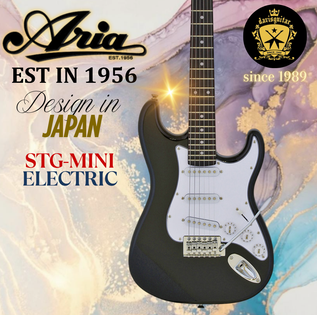 Aria Electric Guitar STG-Mini black Tremolo Bridge