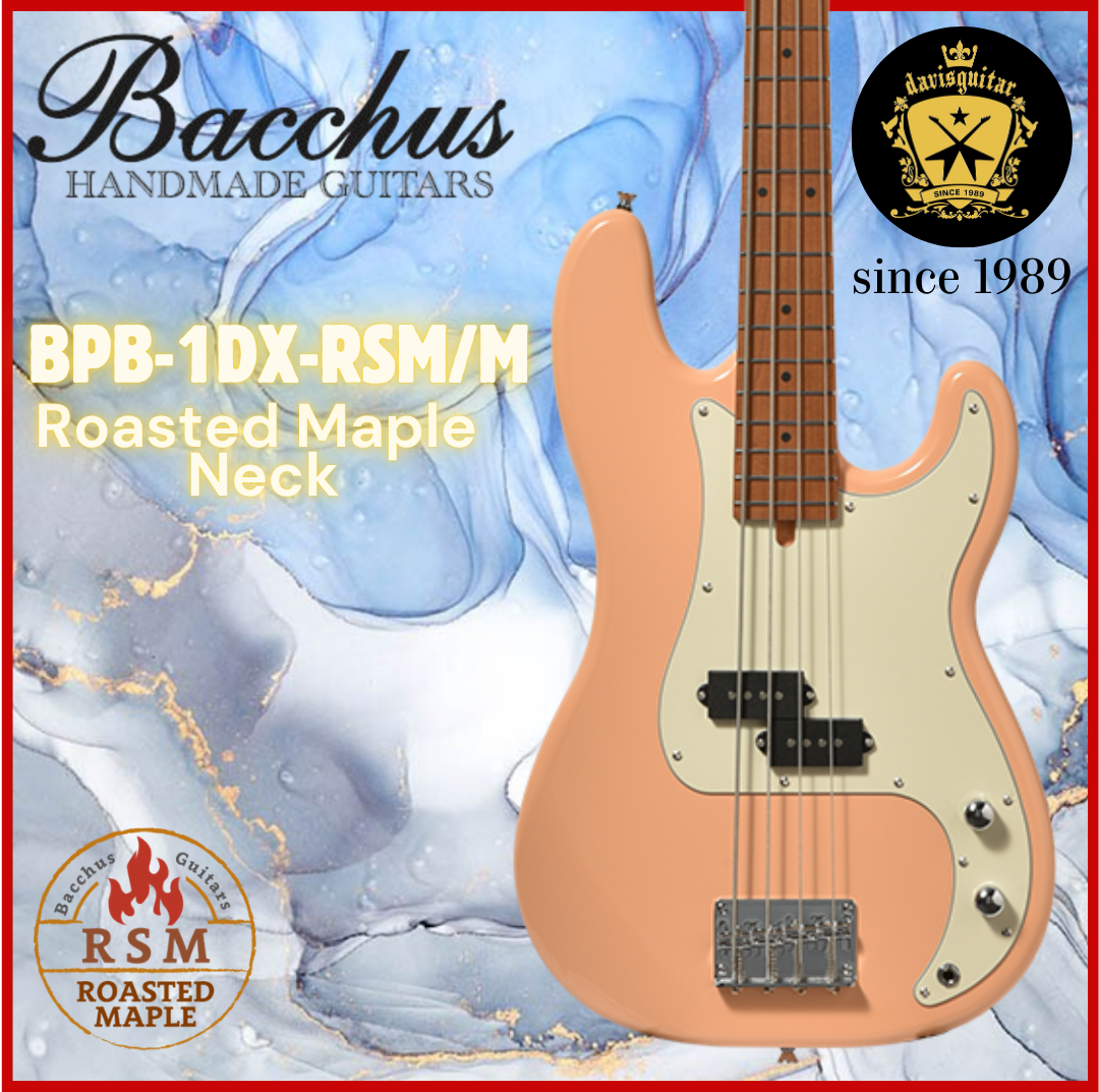 Bacchus 4 String Bass Guitar BPB-1DX-RSM-M Shell Pink Roasted