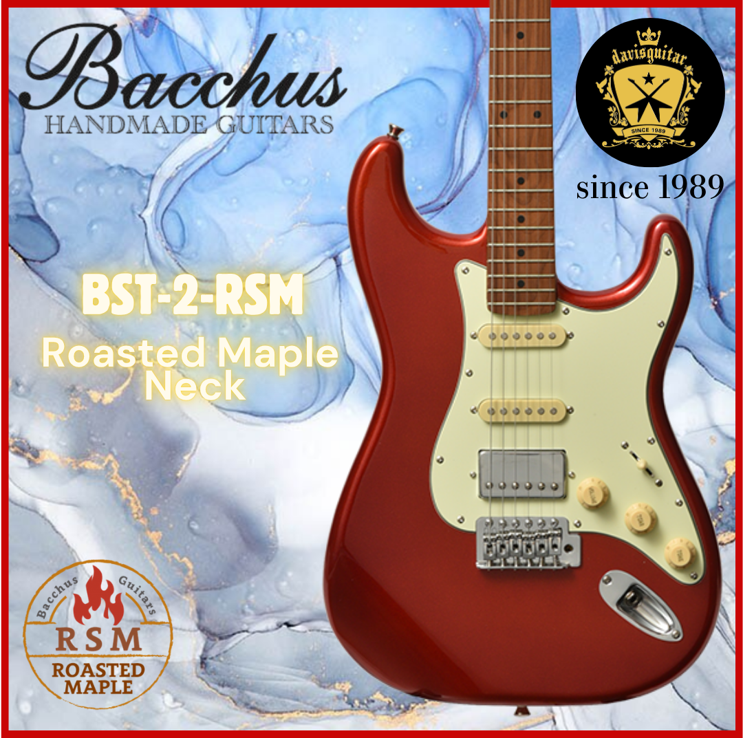 Bacchus BST-2-RSM-M-CAR Electric Guitar Roasted Maple Neck Candy Apple Red