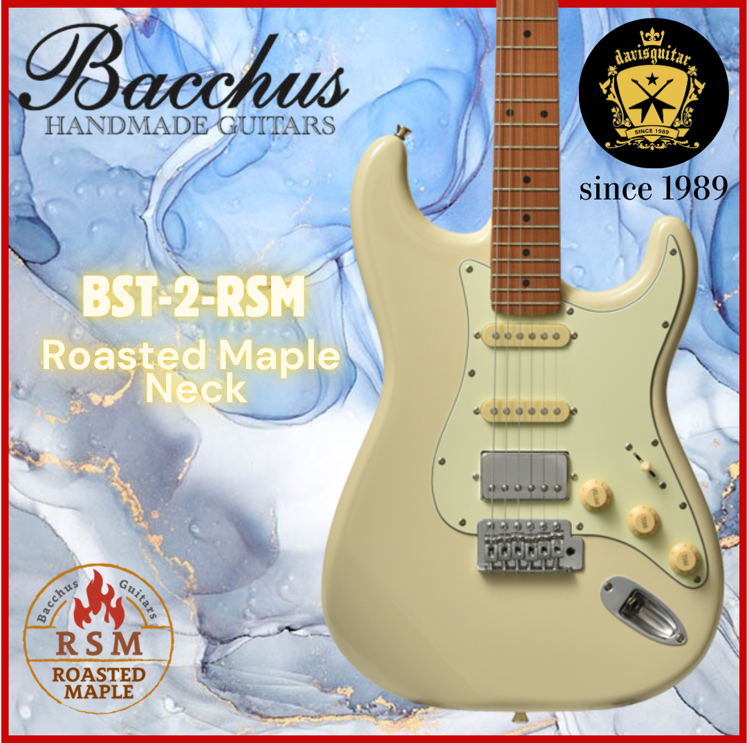 Bacchus BST-2-RSM-M-OWH Electric Guitar Roasted Maple Neck Olympic White