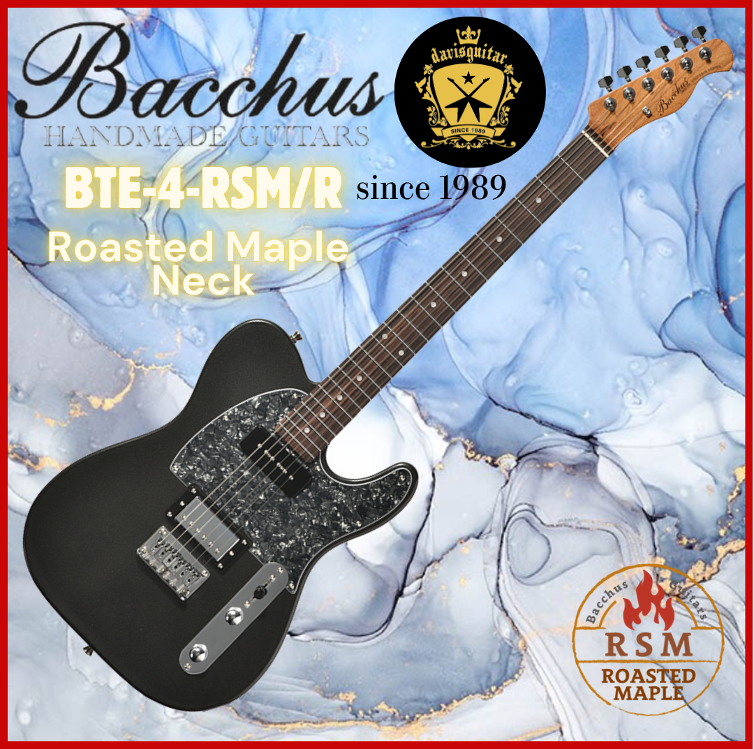 Bacchus BTE-4-RSM-R Metal Electric Guitar Roasted Maple Neck P90 and Humbucker Tele
