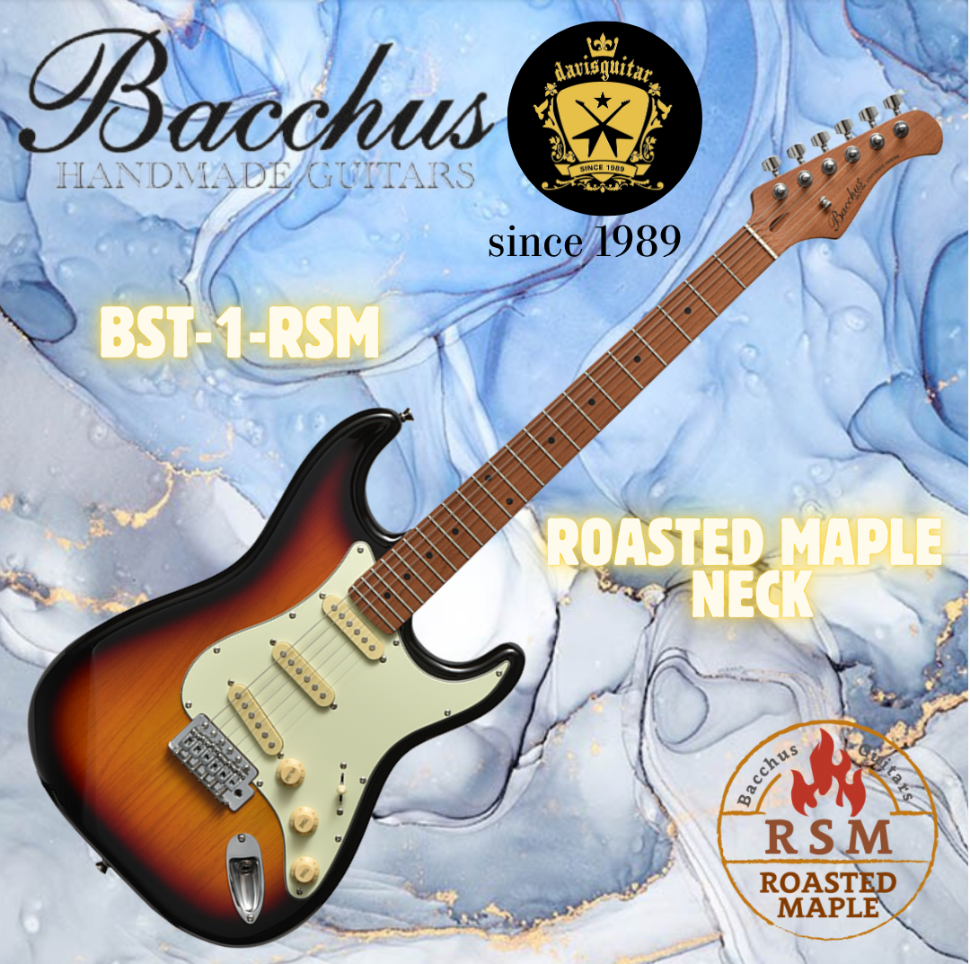 Bacchus BST-1-RSM-M Electric Guitar Roasted Maple Neck SSS Pickup Sunburst