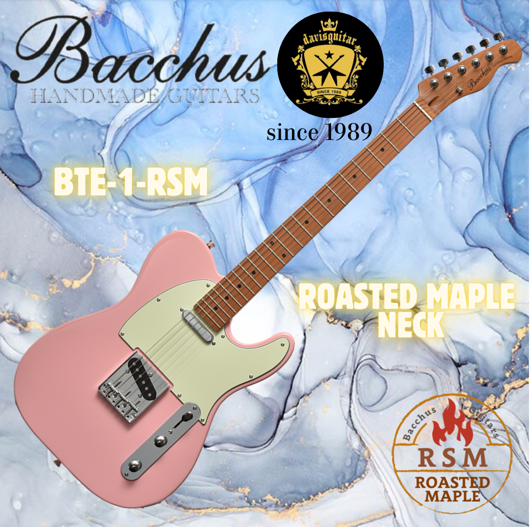 Bacchus Electric Guitar BTE-1-RSM-M-SLPK Pink Tele Roasted Maple Neck
