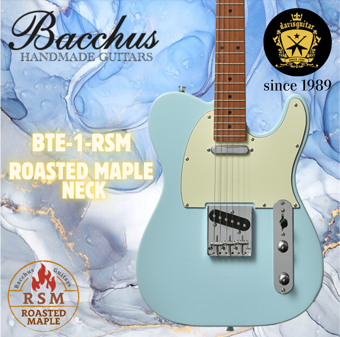 Bacchus Electric Guitar BTE-1-RSM-M-SOB Sonic Blue Tele Roasted Maple Neck