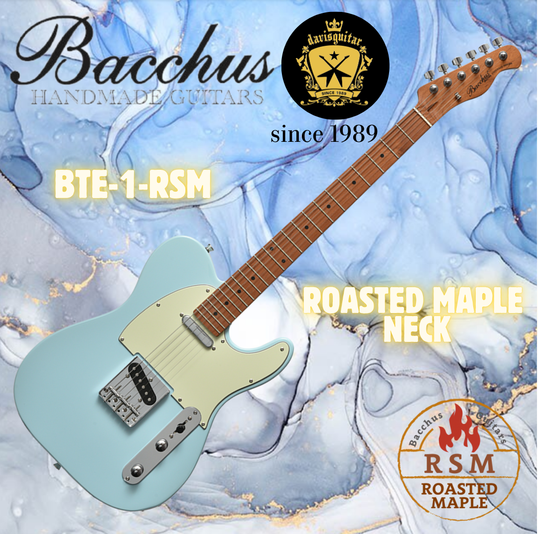 Bacchus Electric Guitar BTE-1-RSM-M-SOB Sonic Blue Tele Roasted Maple Neck