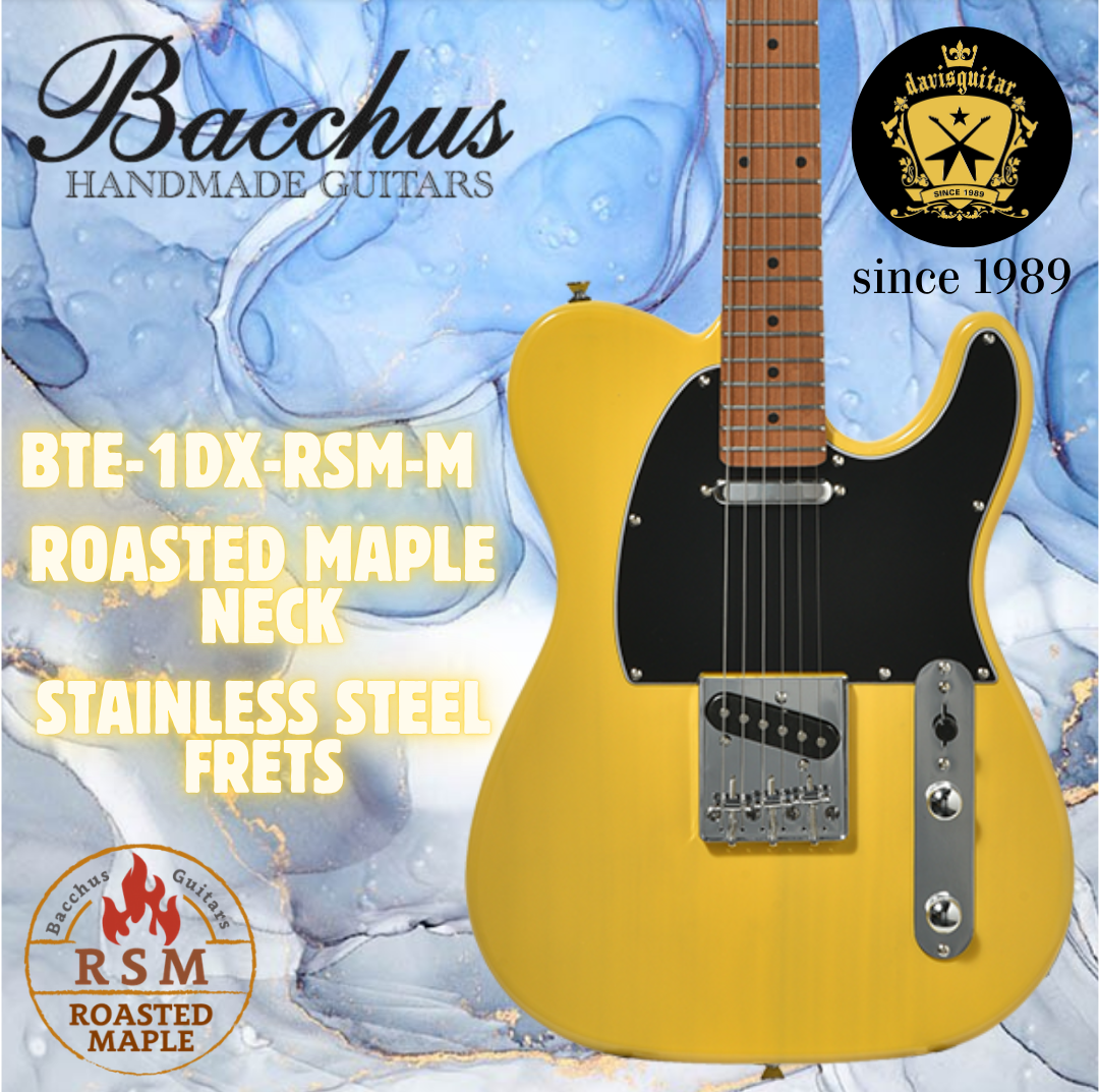 Bacchus BTE-1DX RSM/M Electric Guitar – Butterscotch Blonde Roasted Maple Neck Stainless Steel Frets