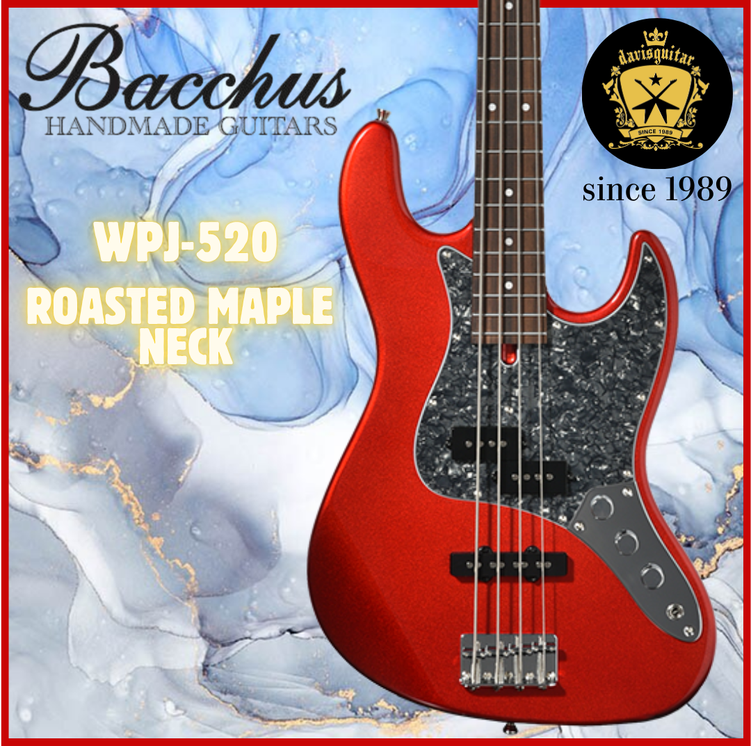 Bacchus WPJ-520 RSM/R-BPPG CAR 4-String Bass Guitar Candy Apple Red