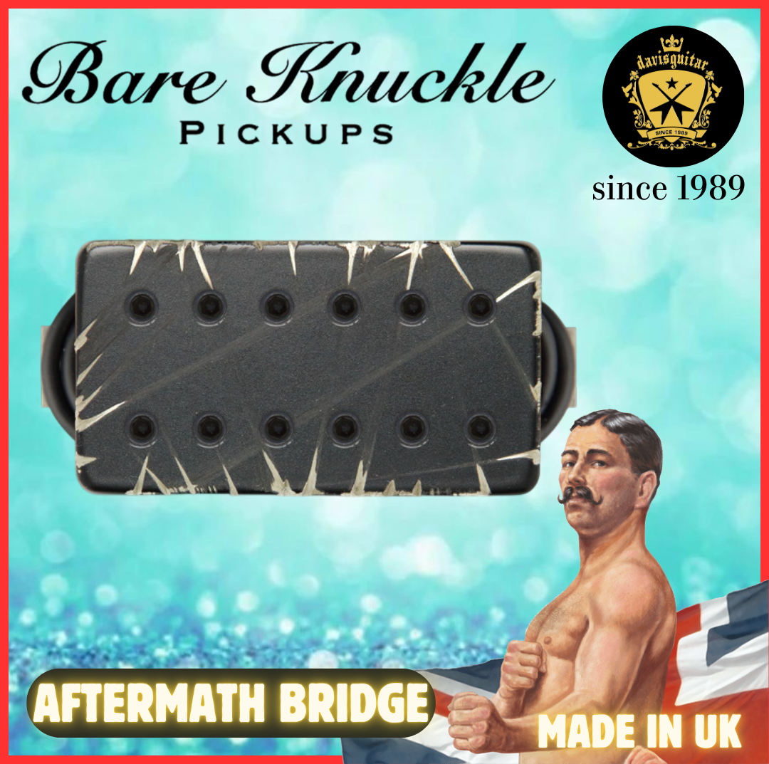 Bare Knuckle Aftermath Humbucker Bridge Electric Guitar Pickup Black Battleworn 4 Conductor