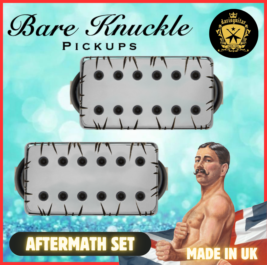 Bare Knuckle Aftermath Humbucker Set Electric Guitar Pickup Chrome Battleworn 4 Conductor