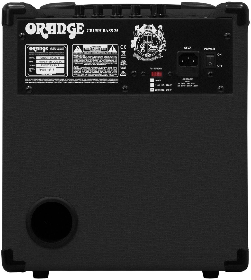 Orange Amp Crush Bass 25 watts Combo Black