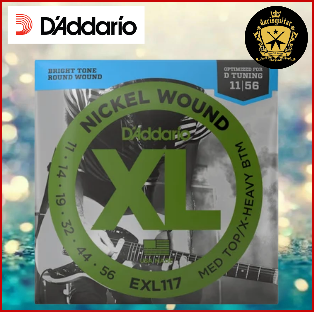 D'Addario EXL117 Nickel Wound 11-56 Electric Guitar Strings Drop-D Tuning
