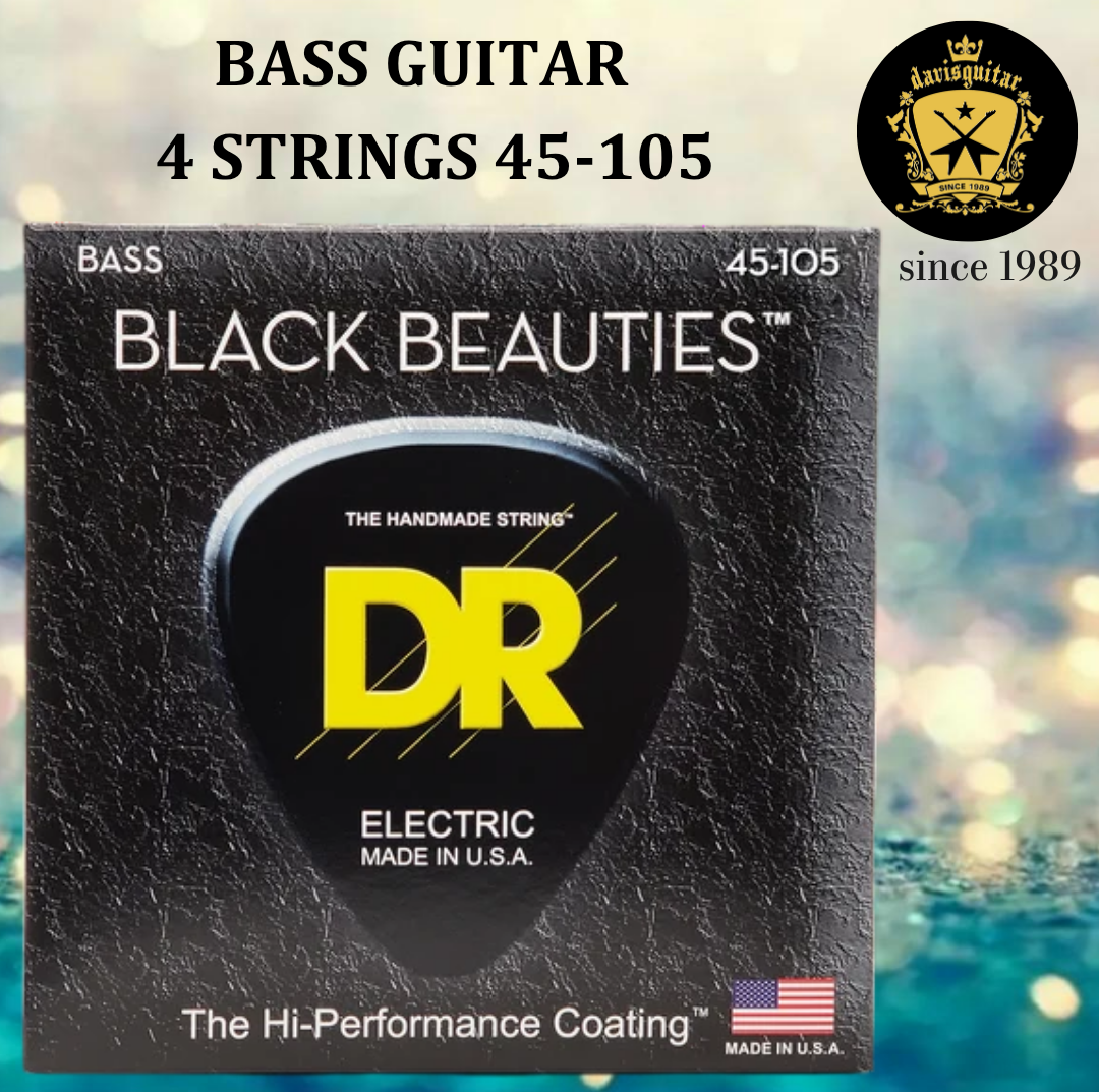 DR Strings 45-105 BKB5-45 BLACK BEAUTIES Color Coated Bass 4 Strings