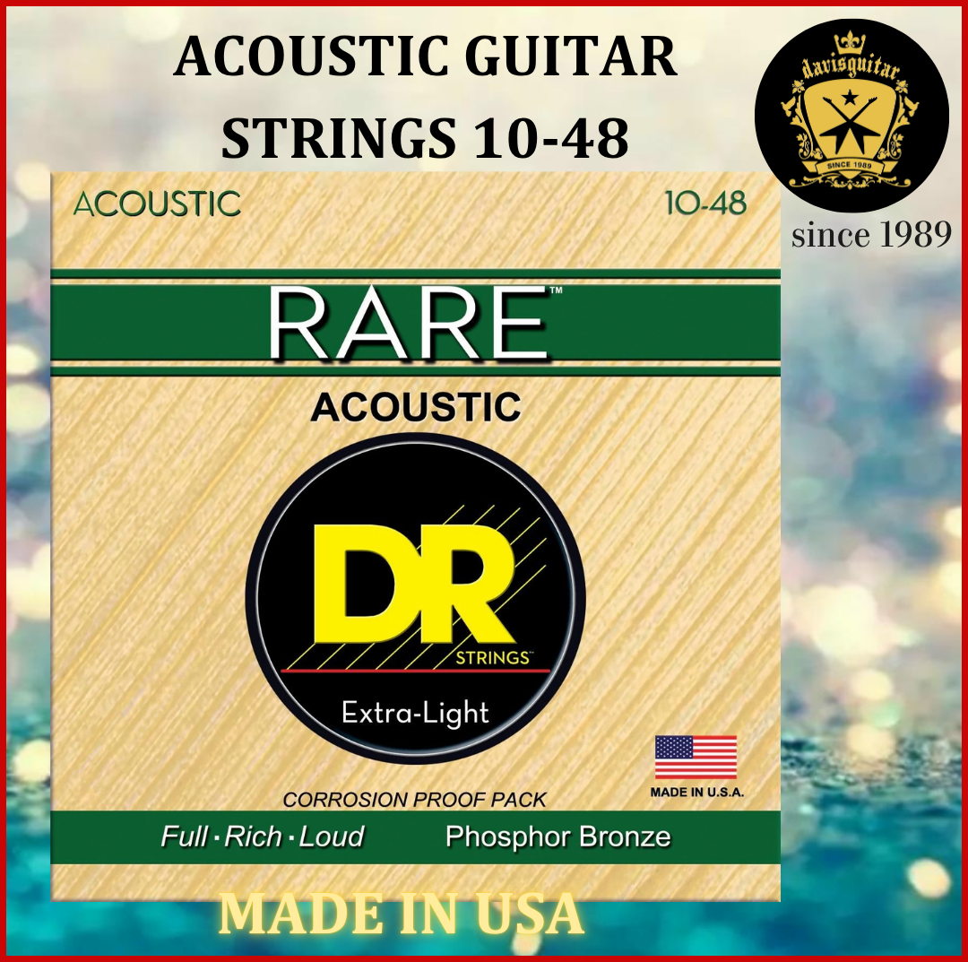 DR Strings 10-48 RPL-10 Rare Phosphor Bronze Acoustic Guitar Strings